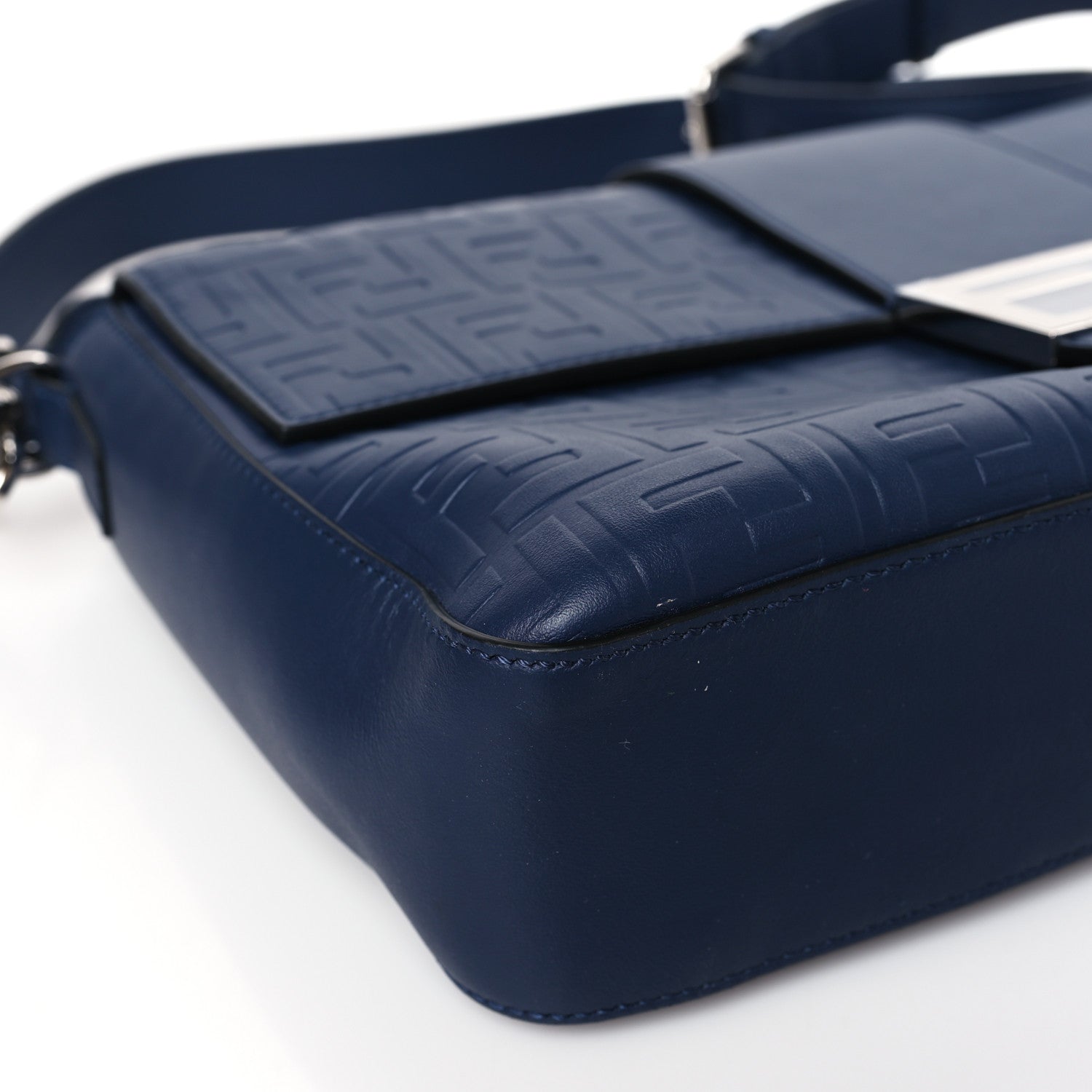 Fendi Vitello Grace FF Gradient Embossed Large Baguette Blueberry 8 of 9