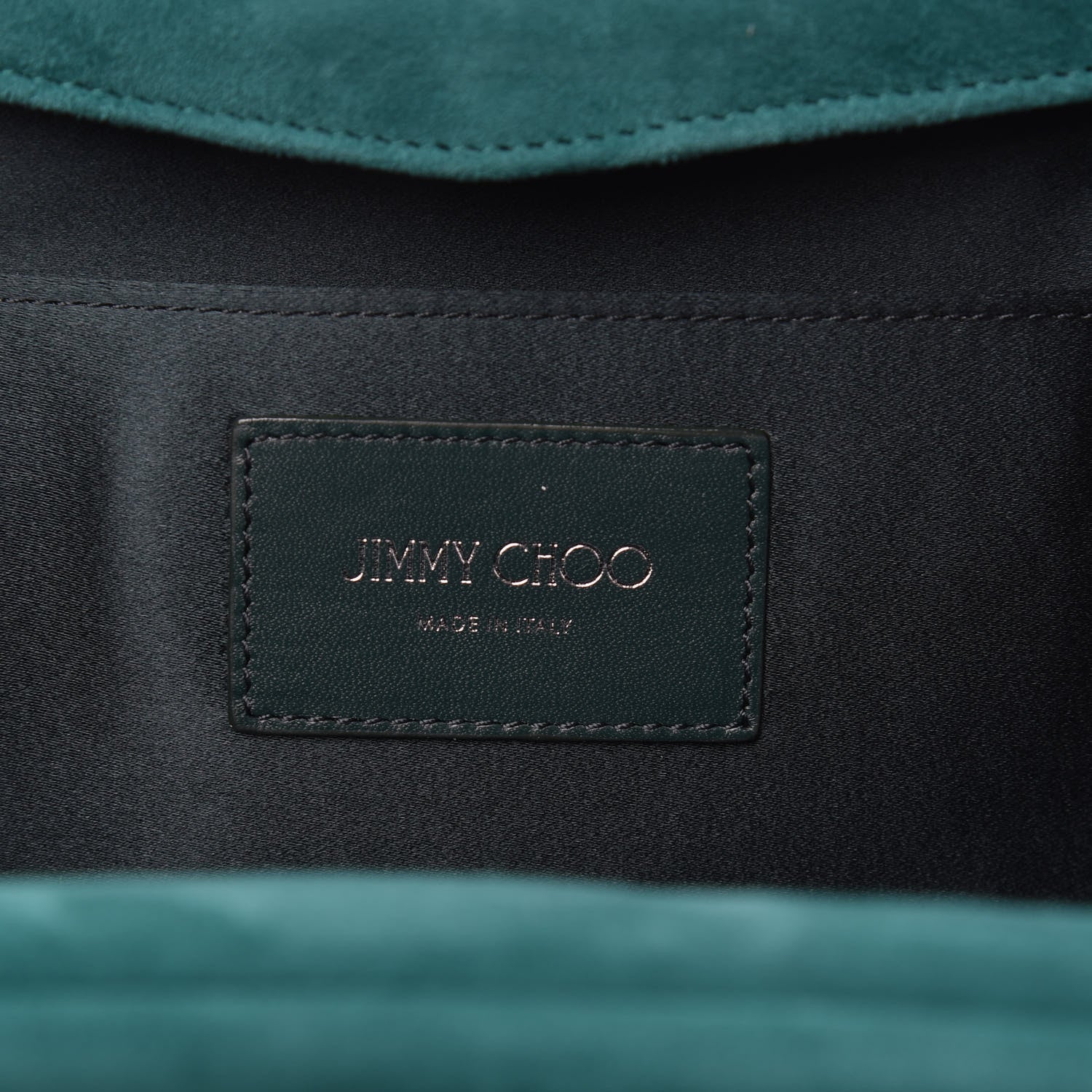 Jimmy Choo Suede Crystal Embellished Venus Clutch Emerald 6 of 9