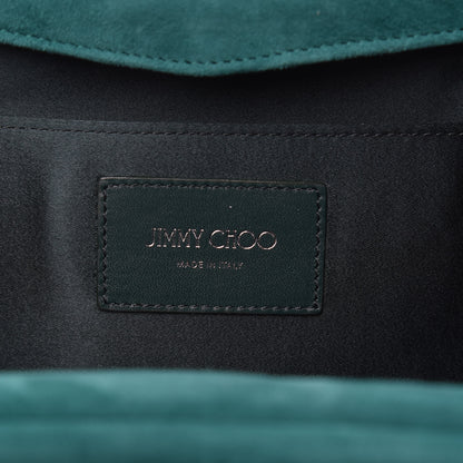 Jimmy Choo Suede Crystal Embellished Venus Clutch Emerald 6 of 9