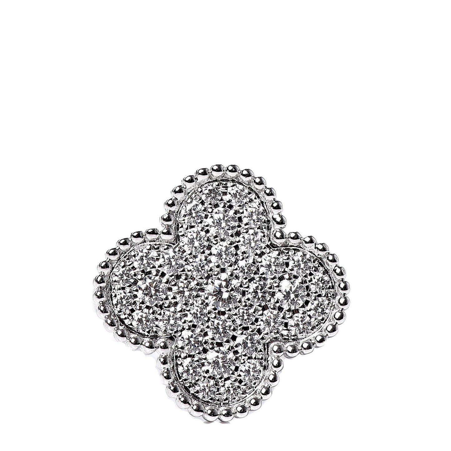 18K White Gold Diamond Magic Alhambra Ring 51 5.75
