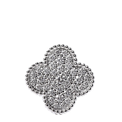 Van Cleef & Arpels 18K White Gold Diamond Magic Alhambra Ring 51 5.75 1 of 4
