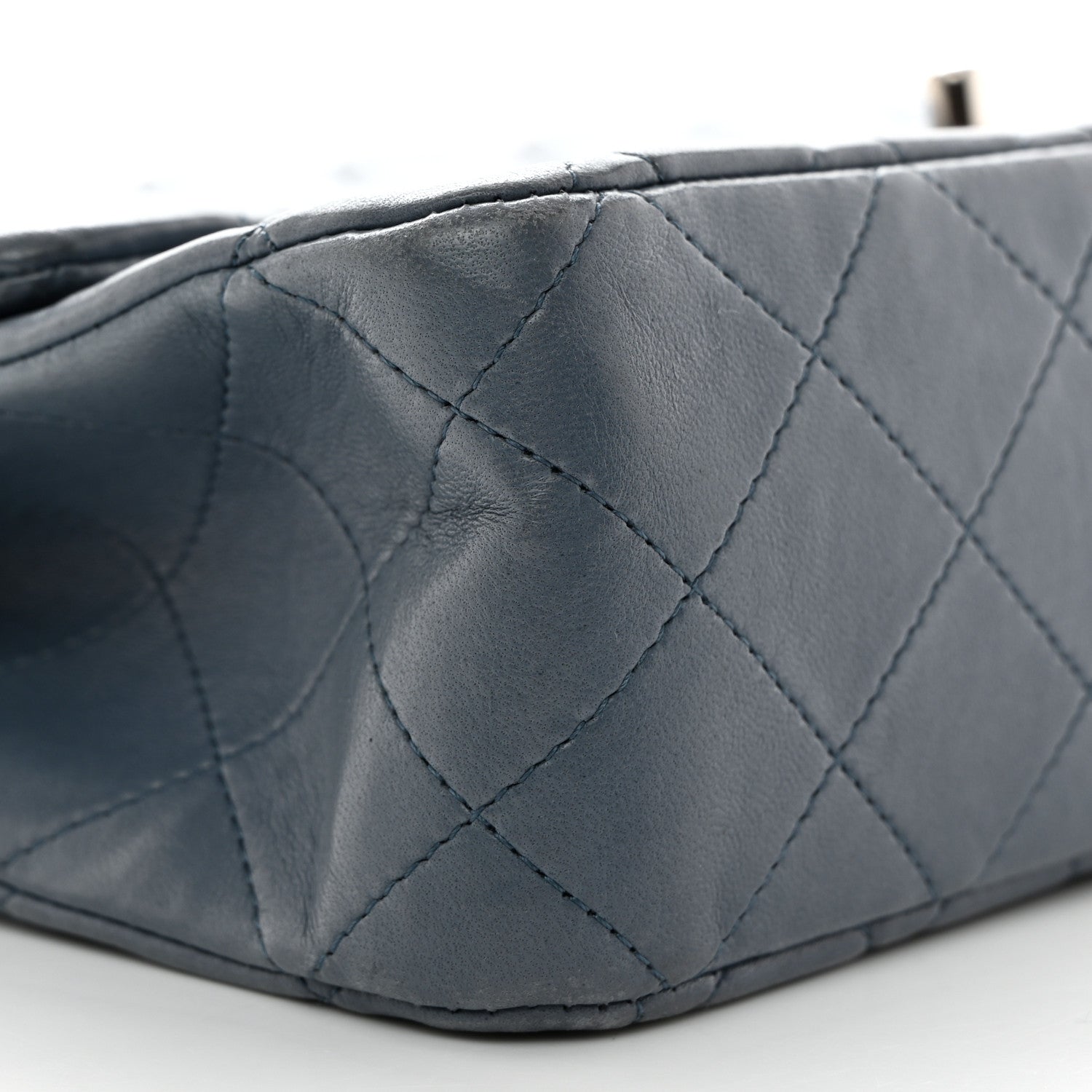 Chanel Lambskin Quilted Medium Double Flap Light Blue 9 of 10