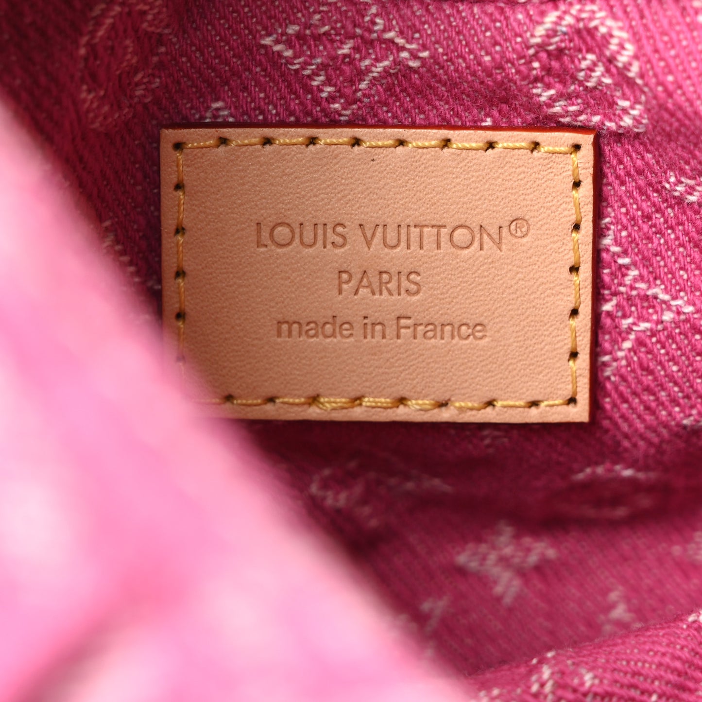 Monogram Denim Pochette Valley Fuchsia