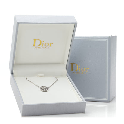 Christian Dior 18K White Gold Diamond Rose Des Vents Pave Necklace 8 of 8