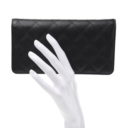 Chanel Caviar Quilted Yen Wallet Black 2 of 12