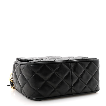 Chanel Lambskin Quilted Tassel Camera Case Black Black 4 of 12