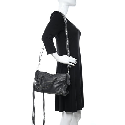 Balenciaga Agneau Classic Silver Hardware S City Logo Strap Gris Fossile White 2 of 10