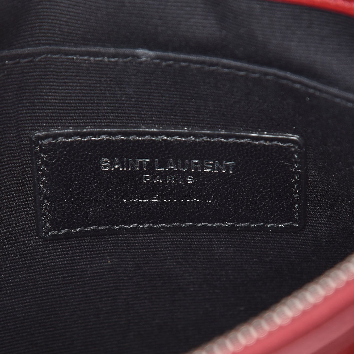 Saint Laurent Calfskin Matelasse Chevron Monogram Pouch Palissandre 8 of 9