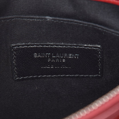Saint Laurent Calfskin Matelasse Chevron Monogram Pouch Palissandre 8 of 9