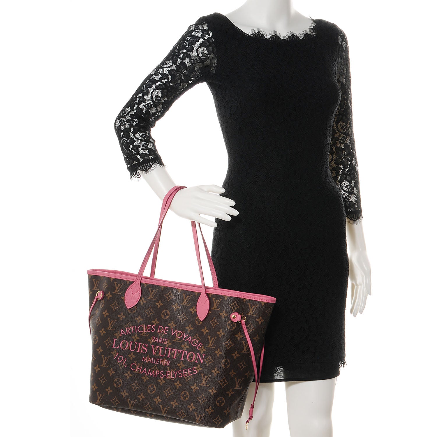 Louis Vuitton Monogram Articles de Voyage Ikat Neverfull MM Rose Velours 2 of 7