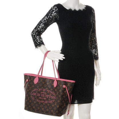 Louis Vuitton Monogram Articles de Voyage Ikat Neverfull MM Rose Velours 2 of 7