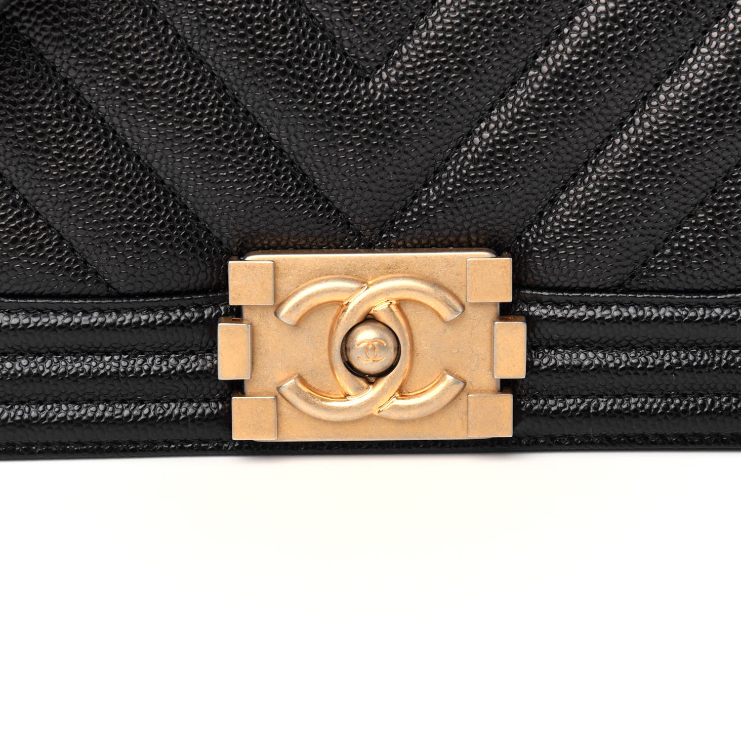 Chanel Caviar Chevron Quilted Small Boy Flap Black 10 of 11