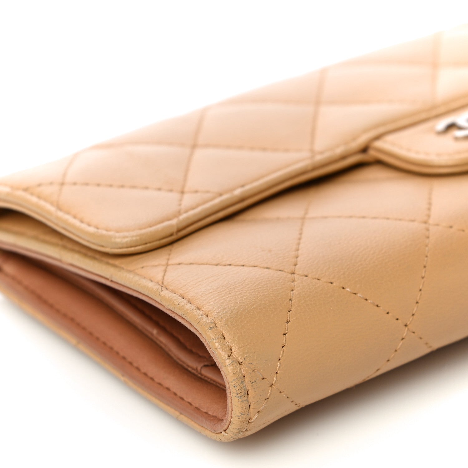 Chanel Lambskin Quilted Large Flap Wallet Beige 10 of 28