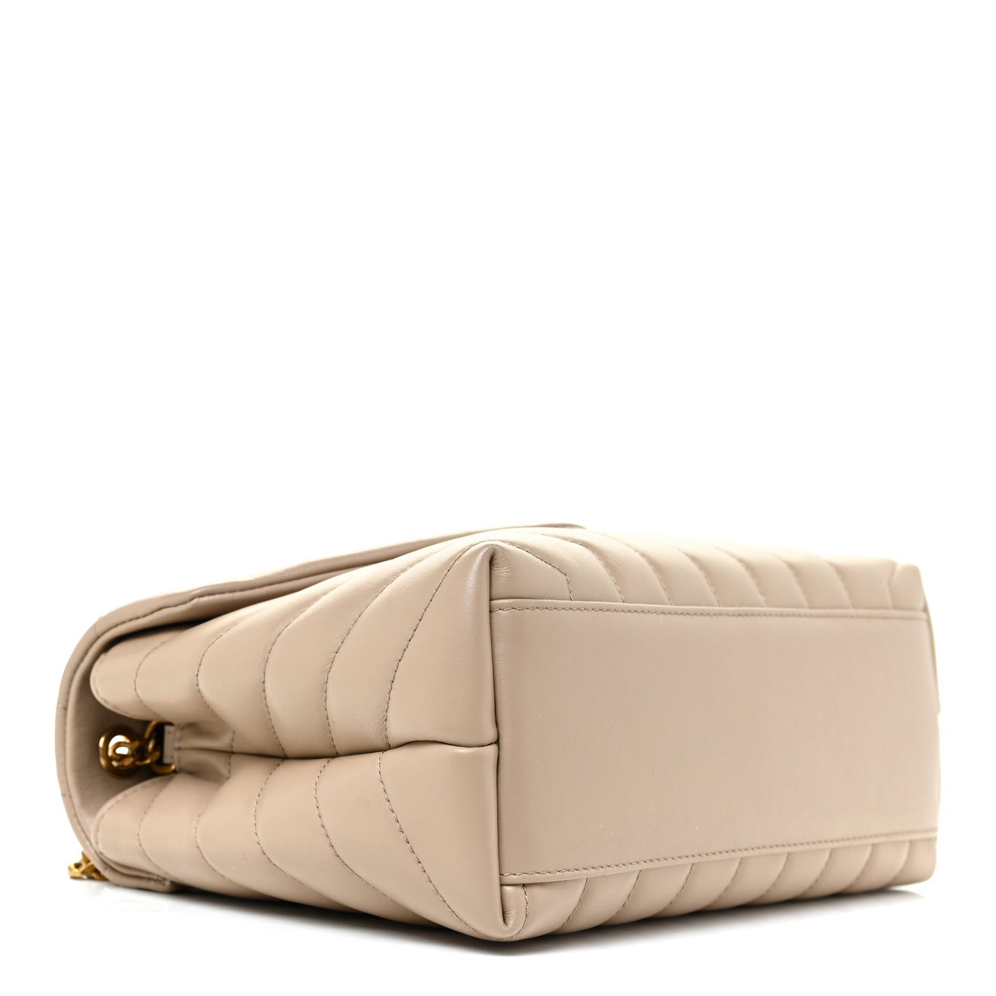 Calfskin Y Quilted Monogram Small Loulou Chain Satchel Dark Beige