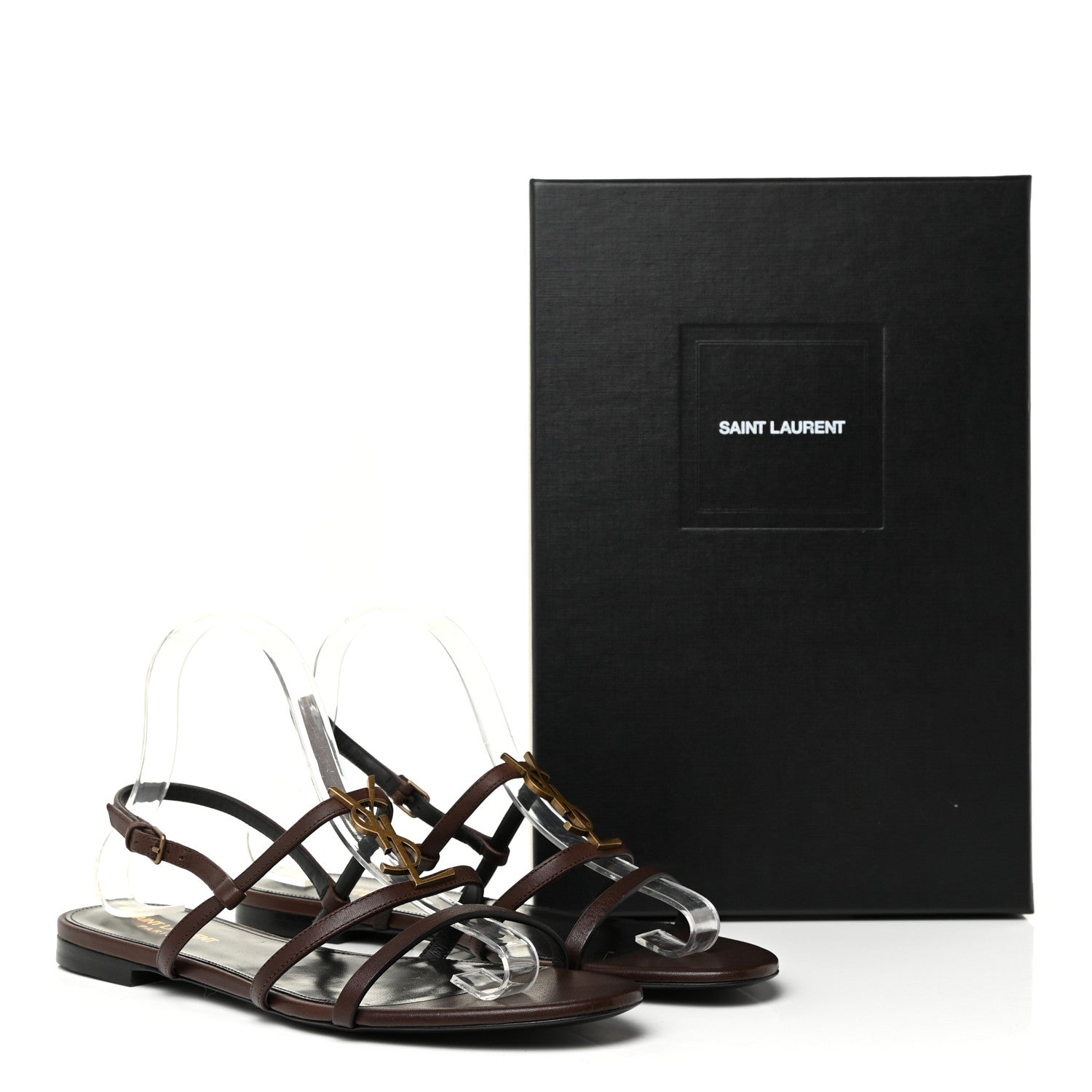 Saint Laurent Calfskin Cassandra Monogram Sandals 41 Moro 21 of 21