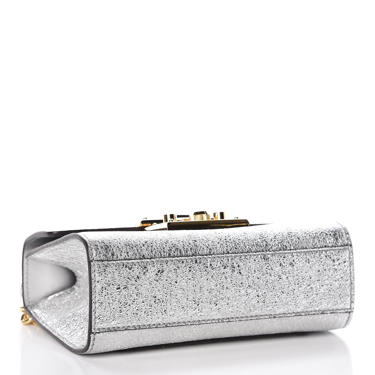 Galassia Small Padlock Shoulder Bag Argento
