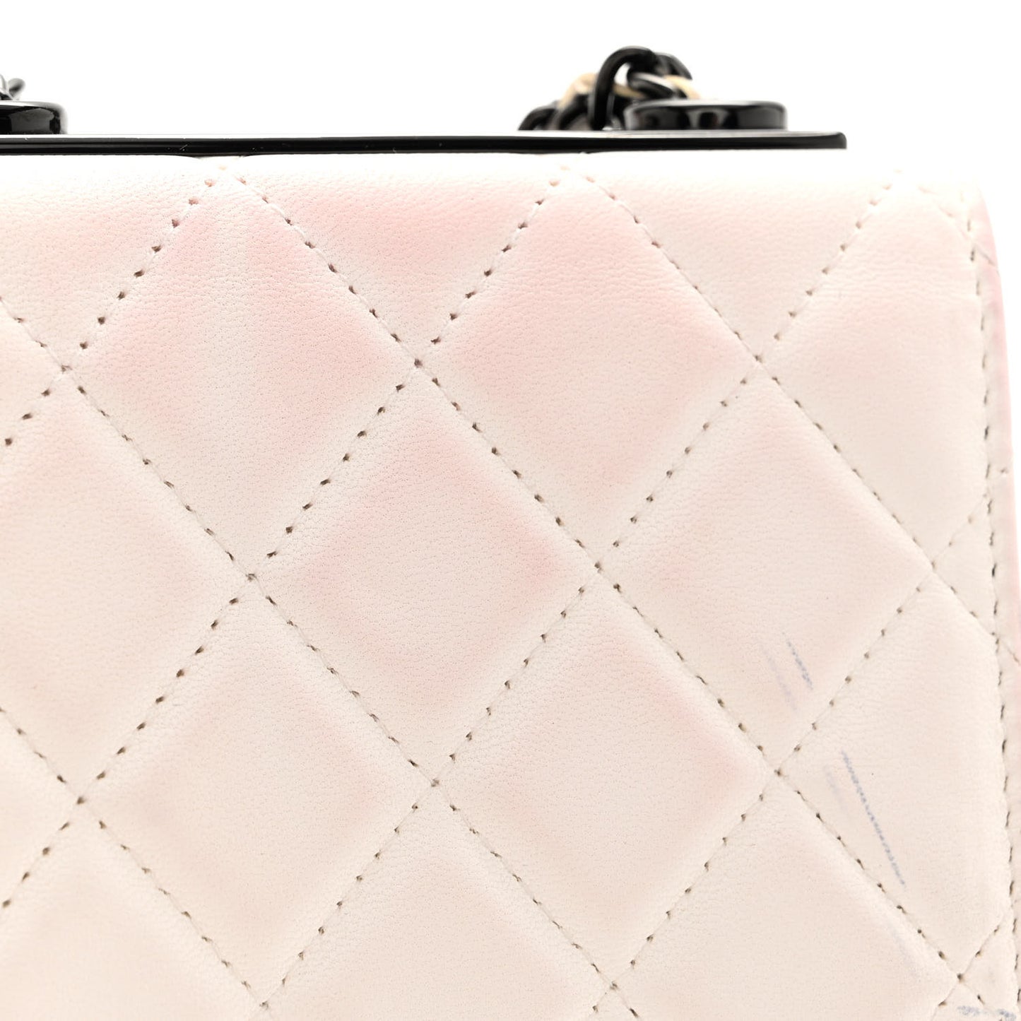 Lambskin Quilted Mini Trendy CC Clutch With Chain White White