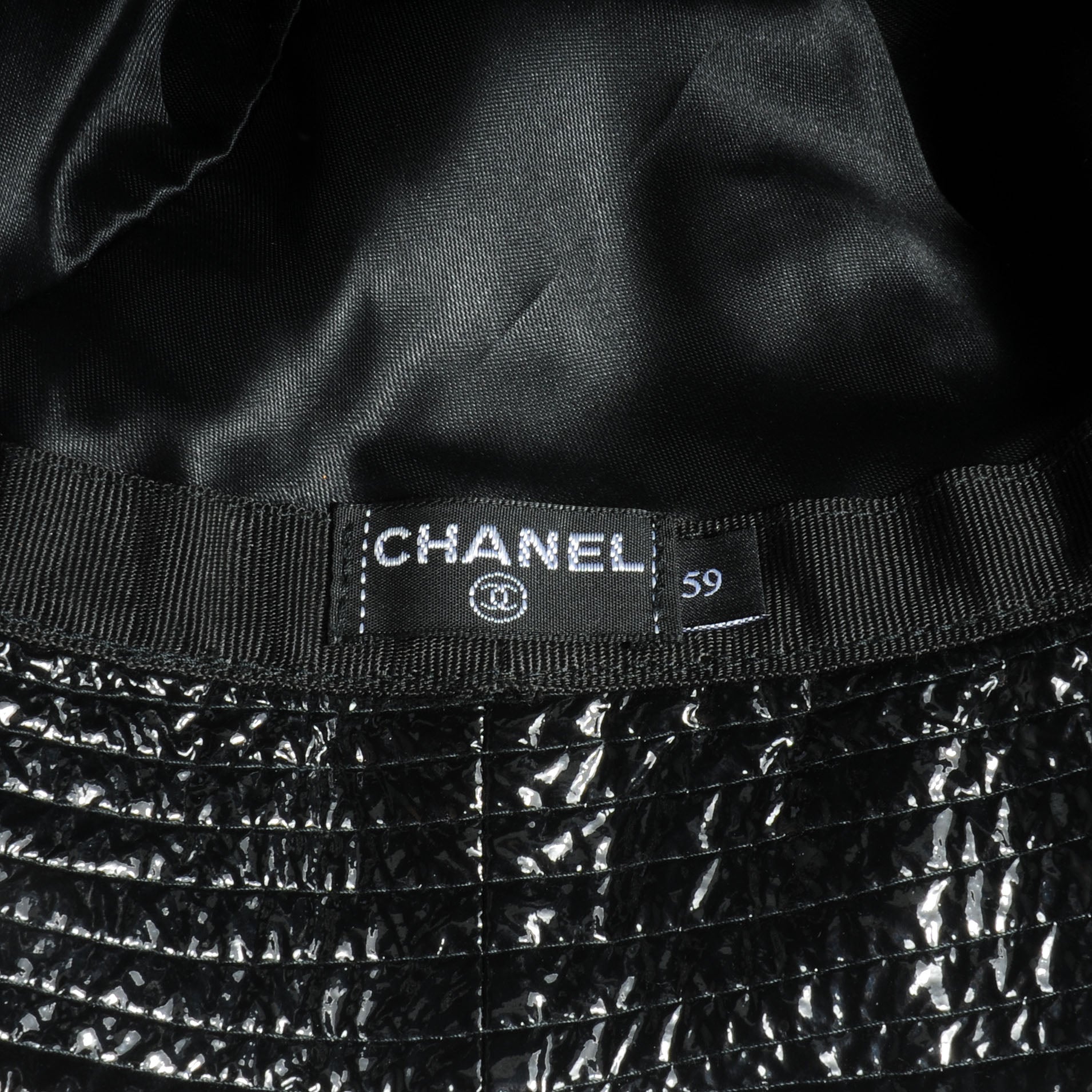 Chanel Vinyl Bucket Hat Black 59 6 of 6