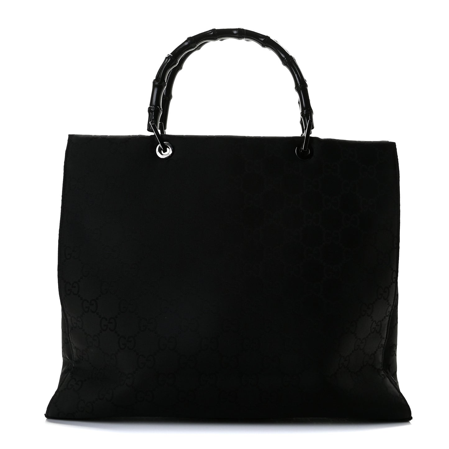 Nylon Monogram Bamboo Handle Bag Black