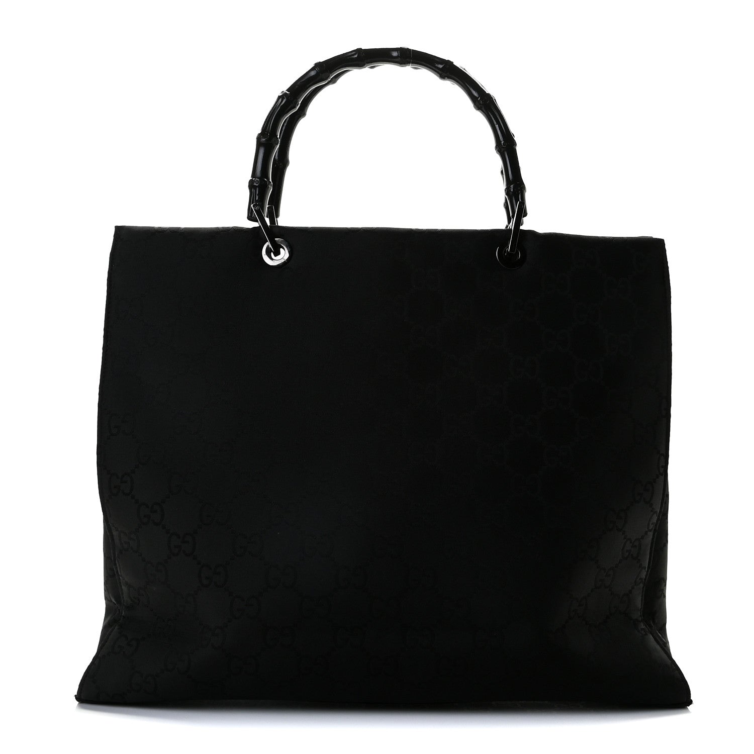 Gucci Nylon Monogram Bamboo Handle Bag Black 1 of 11