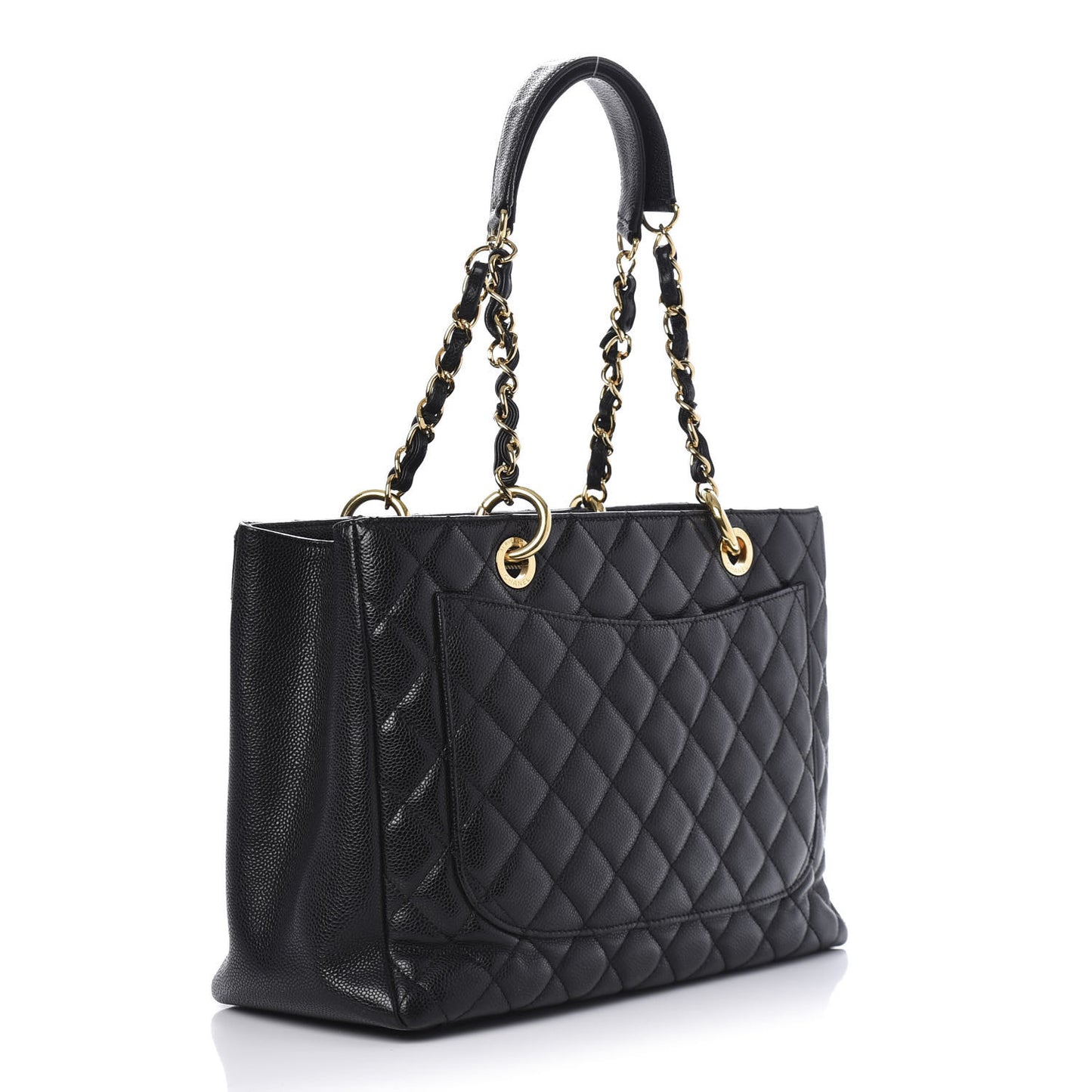 Caviar Quilted Grand Shopping Tote GST Black