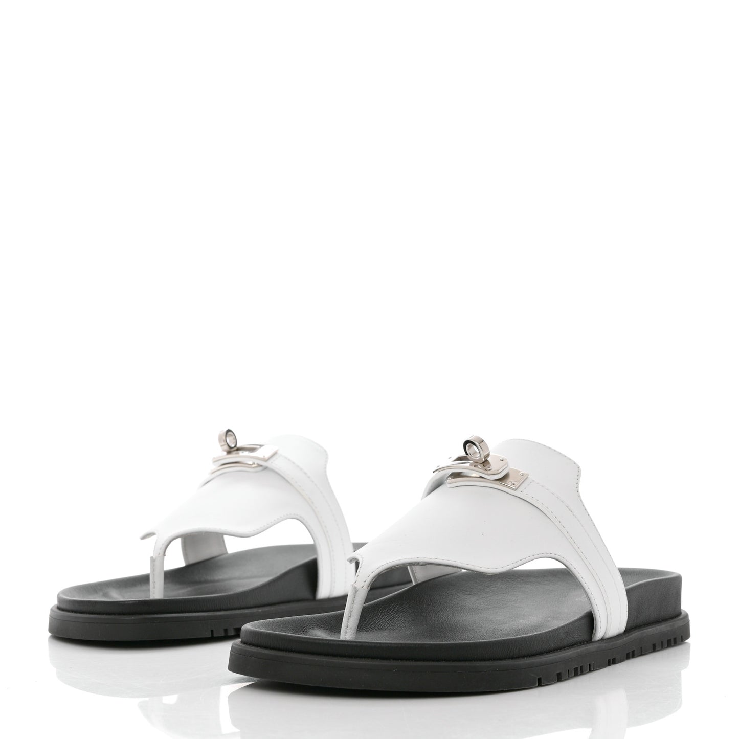 Calfskin Womens Empire Sandals 37 White