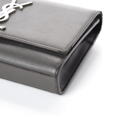 Saint Laurent Grain De Poudre Small Monogram Kate Satchel Storm 10 of 10