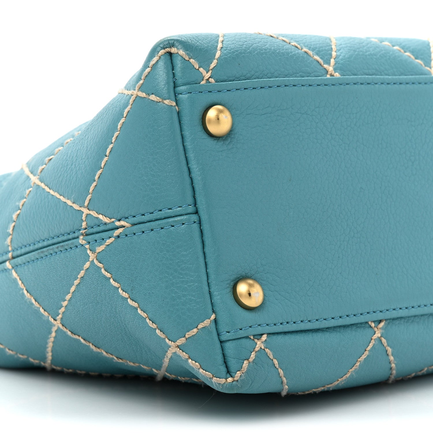 Chanel Calfskin Wild Stitch Surpique Hobo Blue 9 of 16