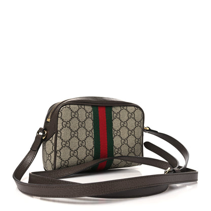 Gucci GG Supreme Monogram Textured Dollar Calfskin Mini Ophidia Shoulder Bag Beige Ebony New Acero 2 of 11
