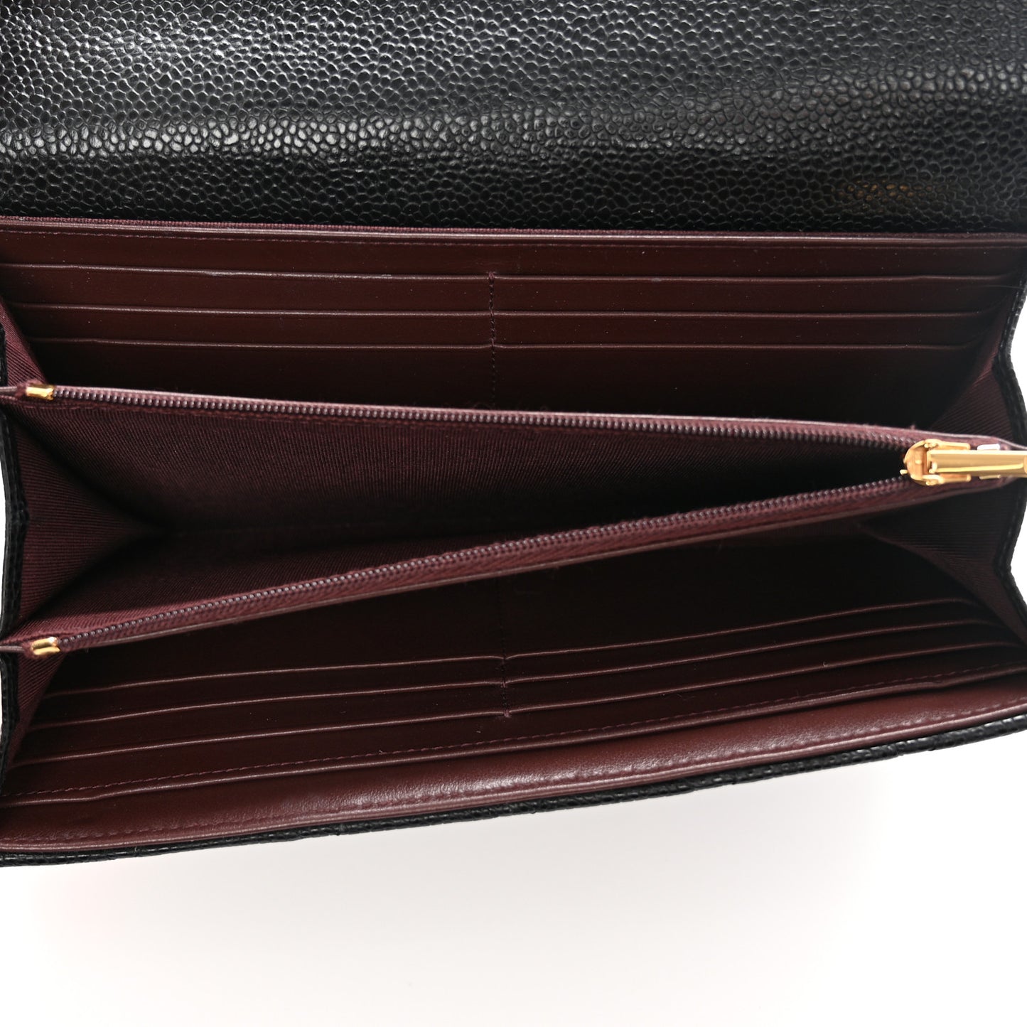 Caviar Quilted Large Flap Wallet Black
