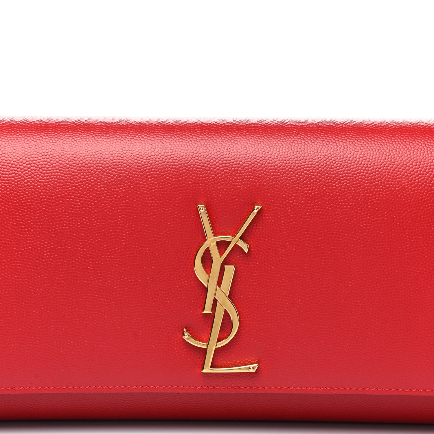 Saint Laurent Calfskin Classic Monogram Cassandre Clutch Rouge Orient 8 of 10