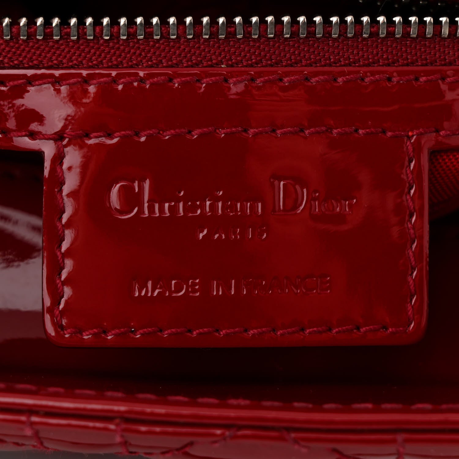 Christian Dior Patent Cannage Medium Lady Dior Red 5 of 9