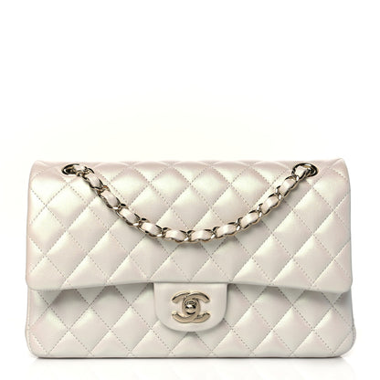 Chanel Iridescent Calfskin Quilted Medium Double Flap White 1 of 11