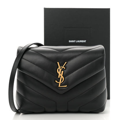 Saint Laurent Calfskin Y Quilted Monogram Toy Loulou Crossbody Bag Black 11 of 11