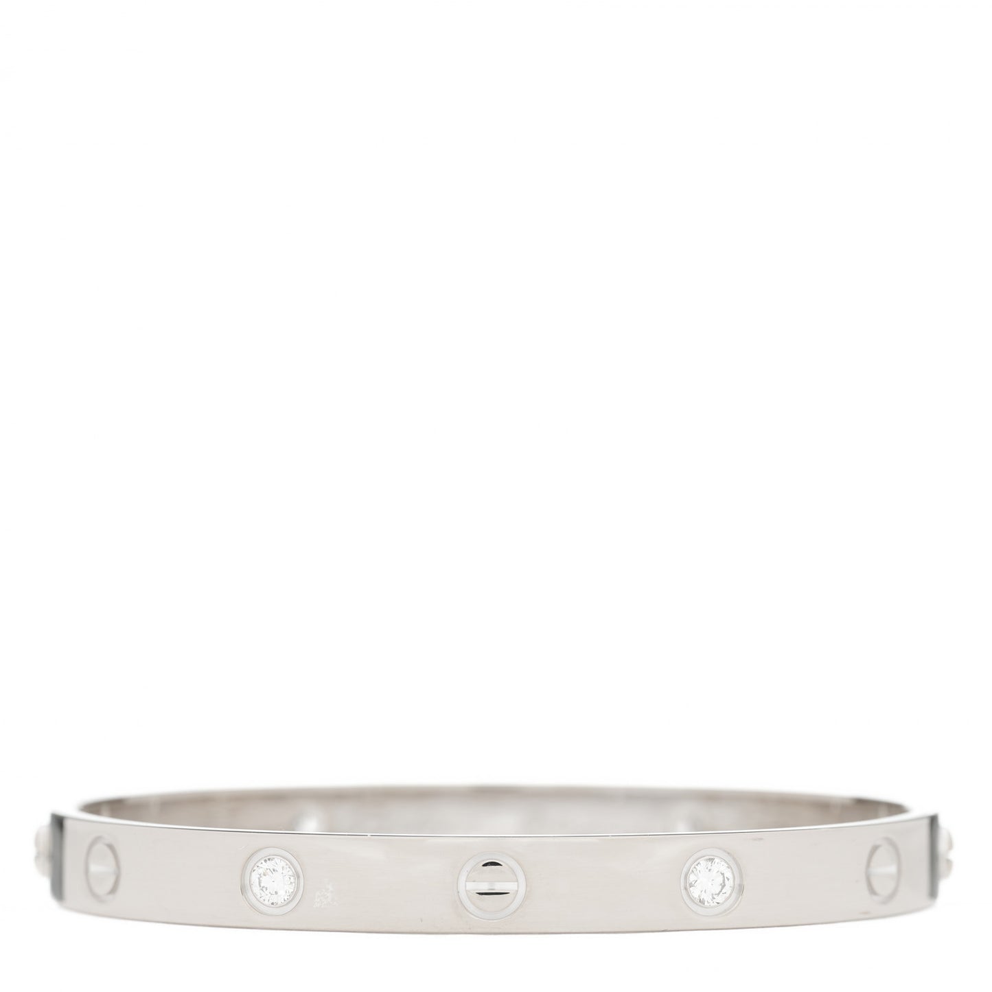 18K White Gold 4 Diamond LOVE Bracelet 17