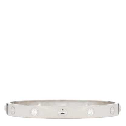 Cartier 18K White Gold 4 Diamond LOVE Bracelet 17 1 of 4