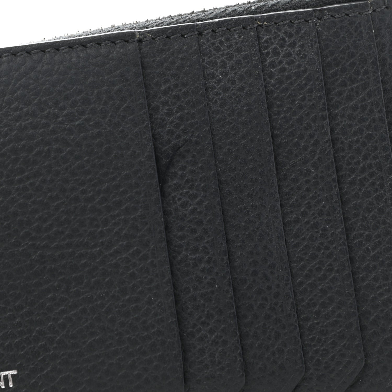 Saint Laurent Grained Calfskin 5 Fragments Zip Pouch Card Holder Dark Smog 7 of 7