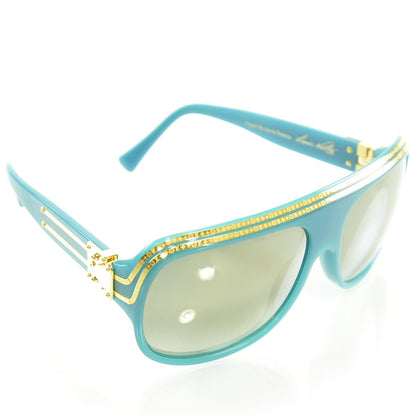 Louis Vuitton Millionaire Sunglasses Turquoise w Gold Plated Lenses 1 of 8