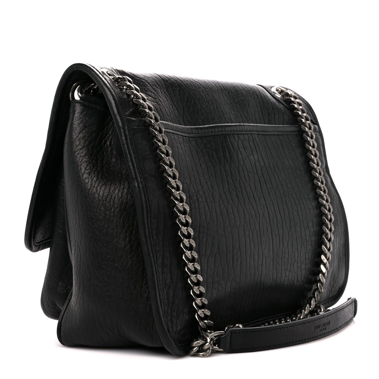 Saint Laurent Grained Lambskin Monogram Medium Niki Chain Satchel Black 3 of 11