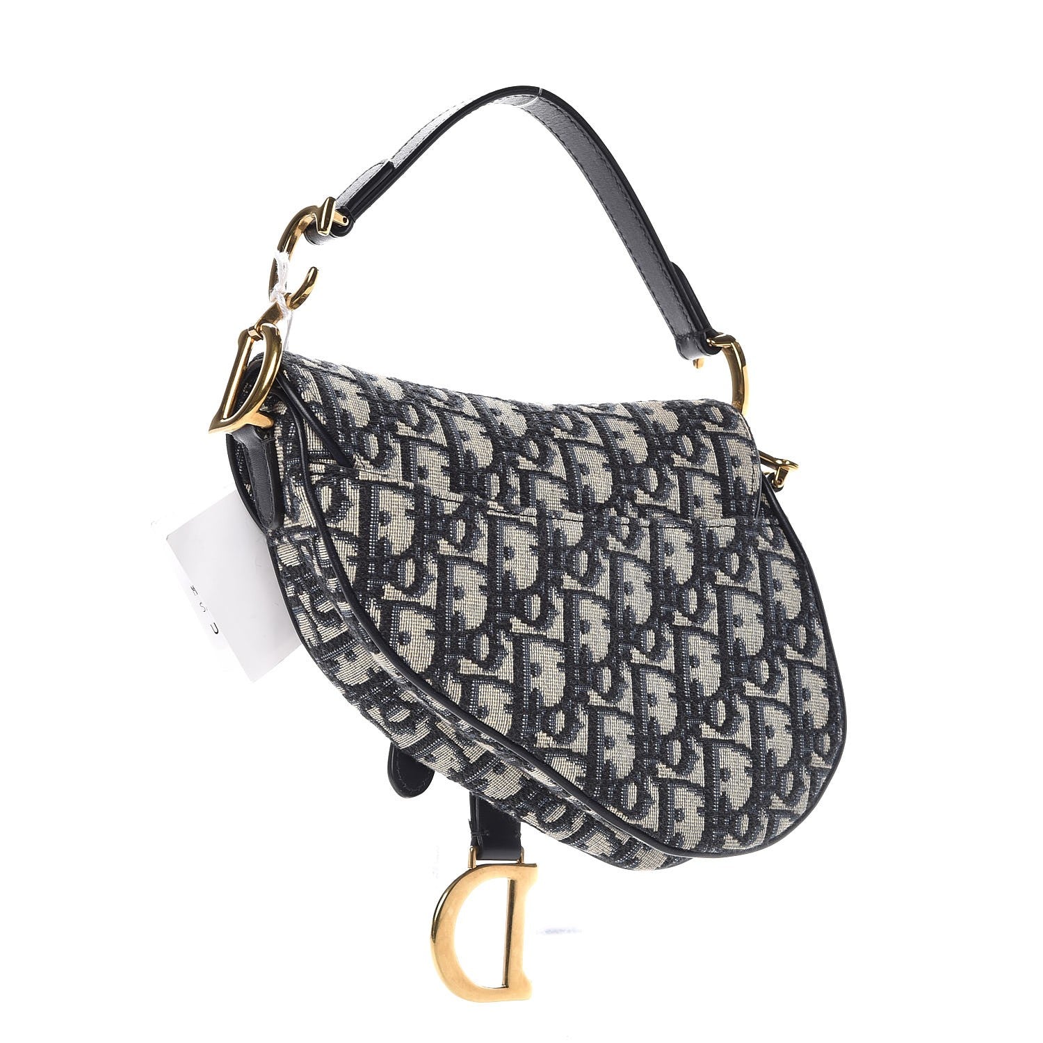 Christian Dior Oblique Mini Saddle Bag Blue 3 of 9