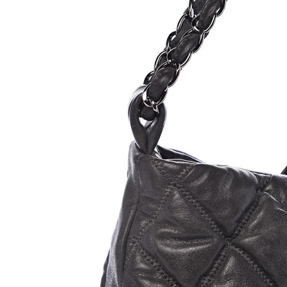 Chanel Calfskin Bubble Quilt Hobo Grey 13 of 14