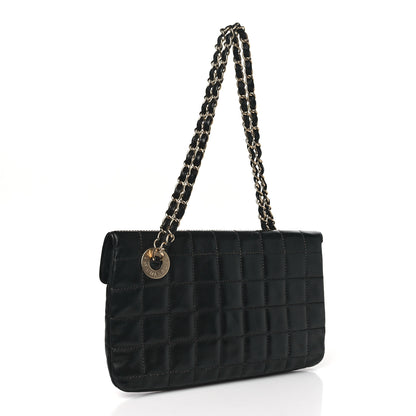 Chanel Lambskin Chocolate Bar Mademoiselle Flap Shoulder Bag Black 3 of 11