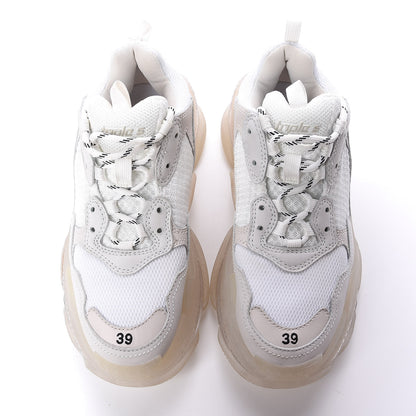 Balenciaga Fabric Mesh Clear Sole Womens Triple S Sneakers 39 White 5 of 10
