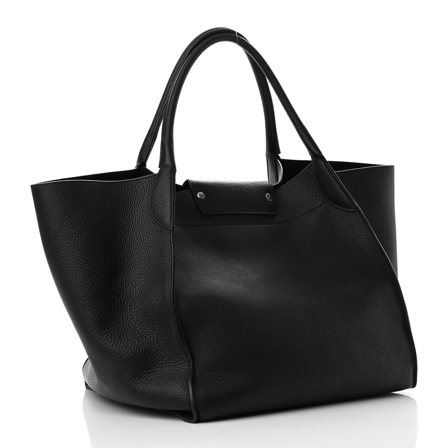 Supple Grained Calfskin Medium Big Bag Black