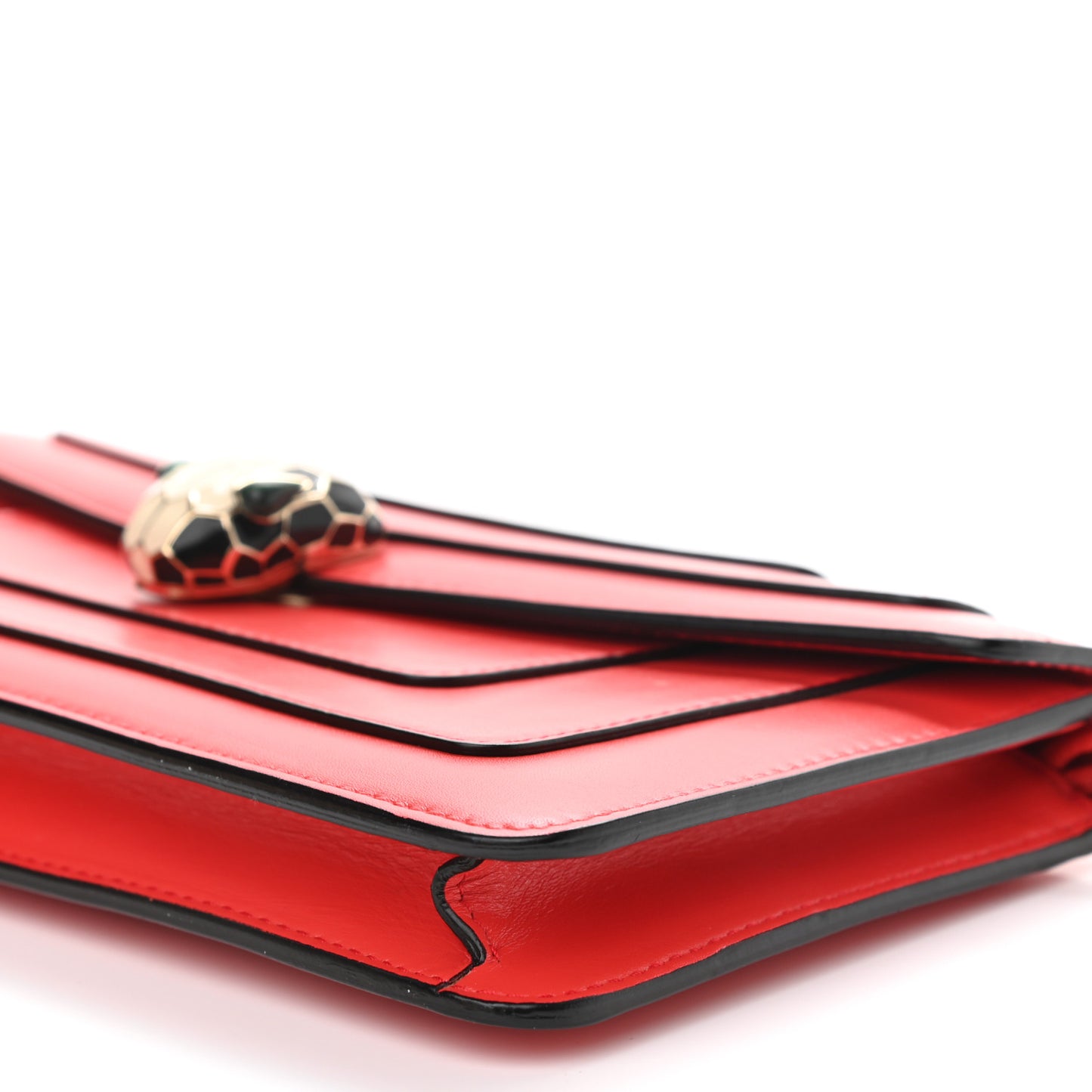 Calfskin Serpenti Forever Flap Clutch Ruby Red