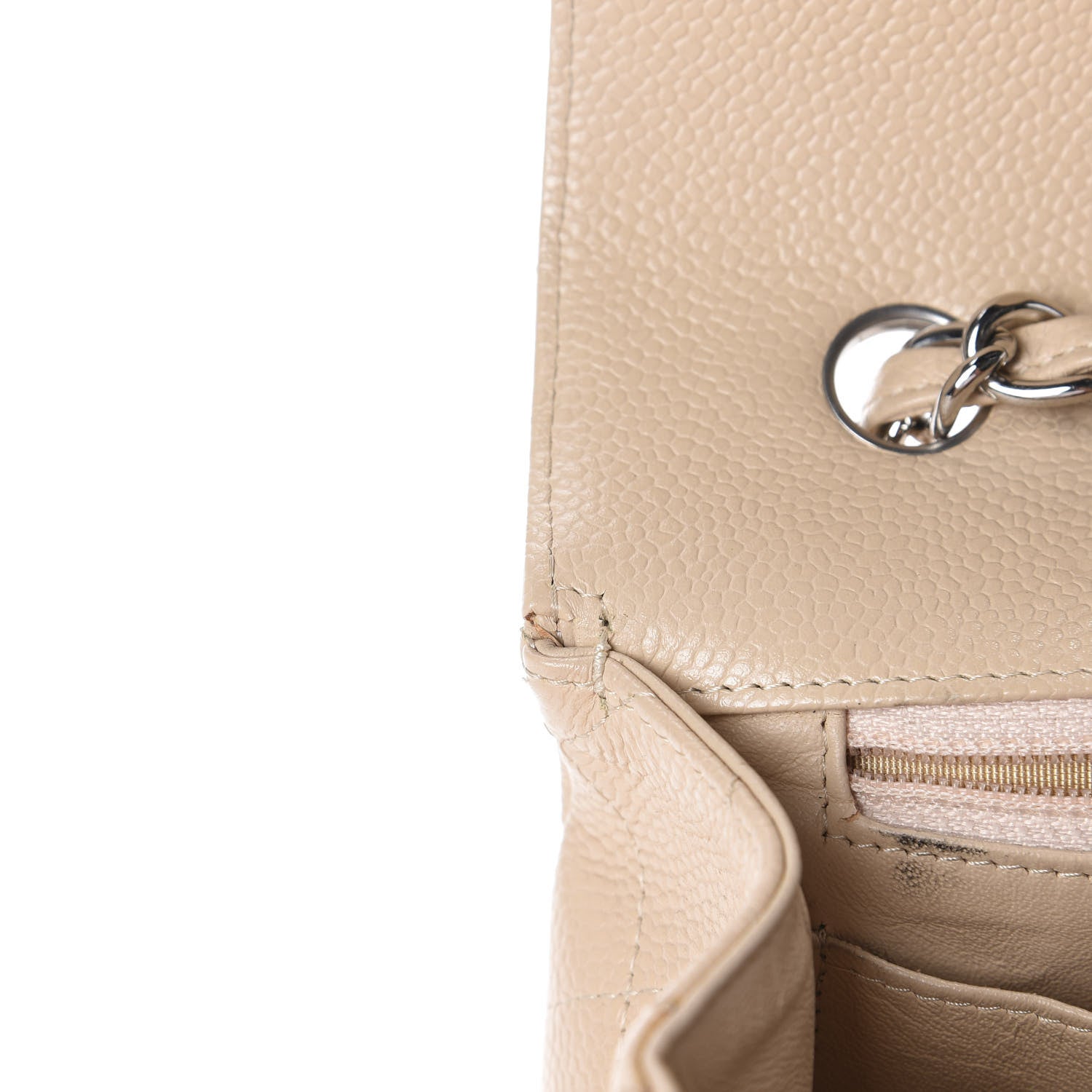 Chanel Caviar Quilted Jumbo Single Flap Beige Clair 9 of 14