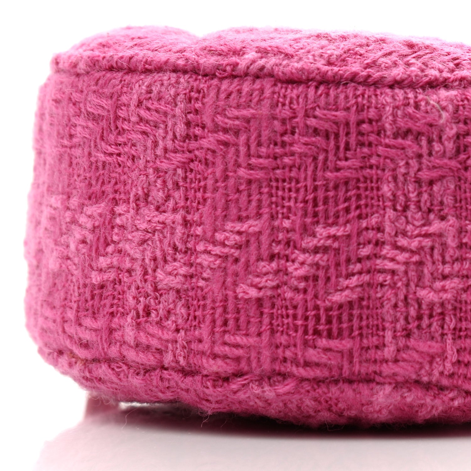 Chanel Wool Tweed Lambskin Quilted Chanel 19 Round Clutch With Chain and Coin Purse Fuchsia 11 of 11