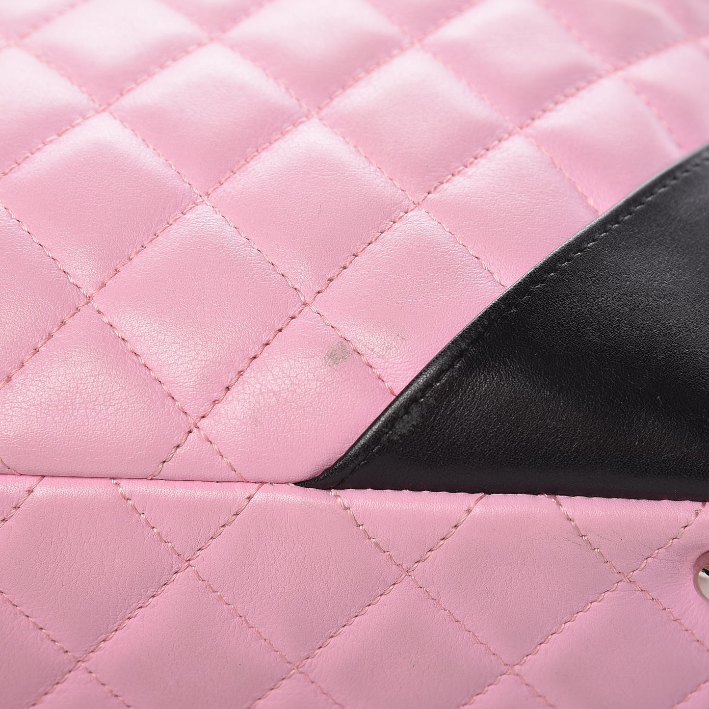 Calfskin Quilted Large Cambon Bowler Pink