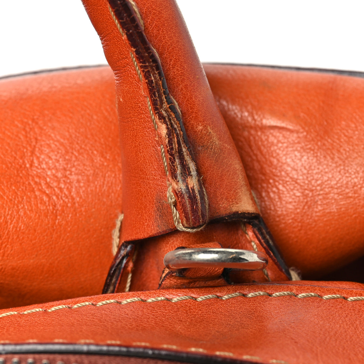 Calfskin Edith Satchel Orange