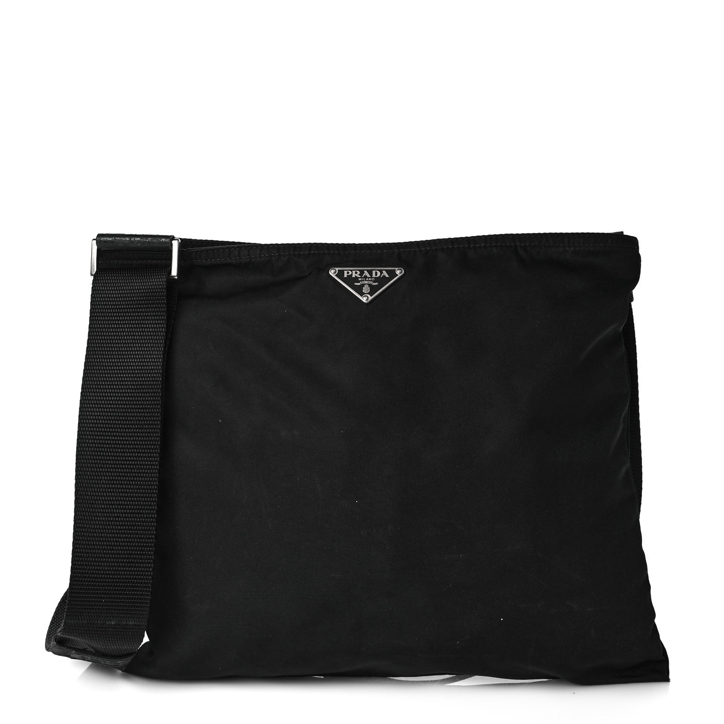 Nylon Vela Flat Messenger Bag Black